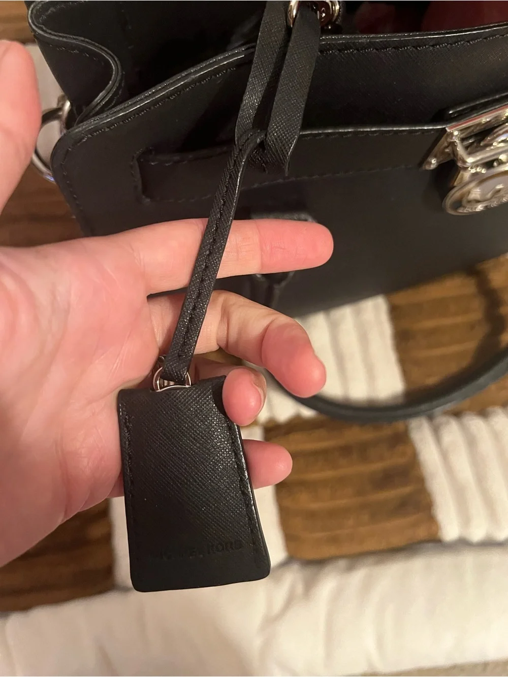 Michael Kors Black Medium Hamilton Satchel In Saffiano Leather EUC!